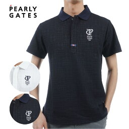 【PEARLY GATES】メンズリンクスグレンチェックジャガード半袖ポロシャツ ＜PGPRO＞