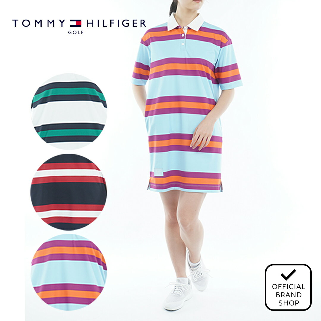 【正規販売店】【40%OFF】トミー ヒルフィガー ゴルフ レディース ラガーストライプシャツ ワンピース