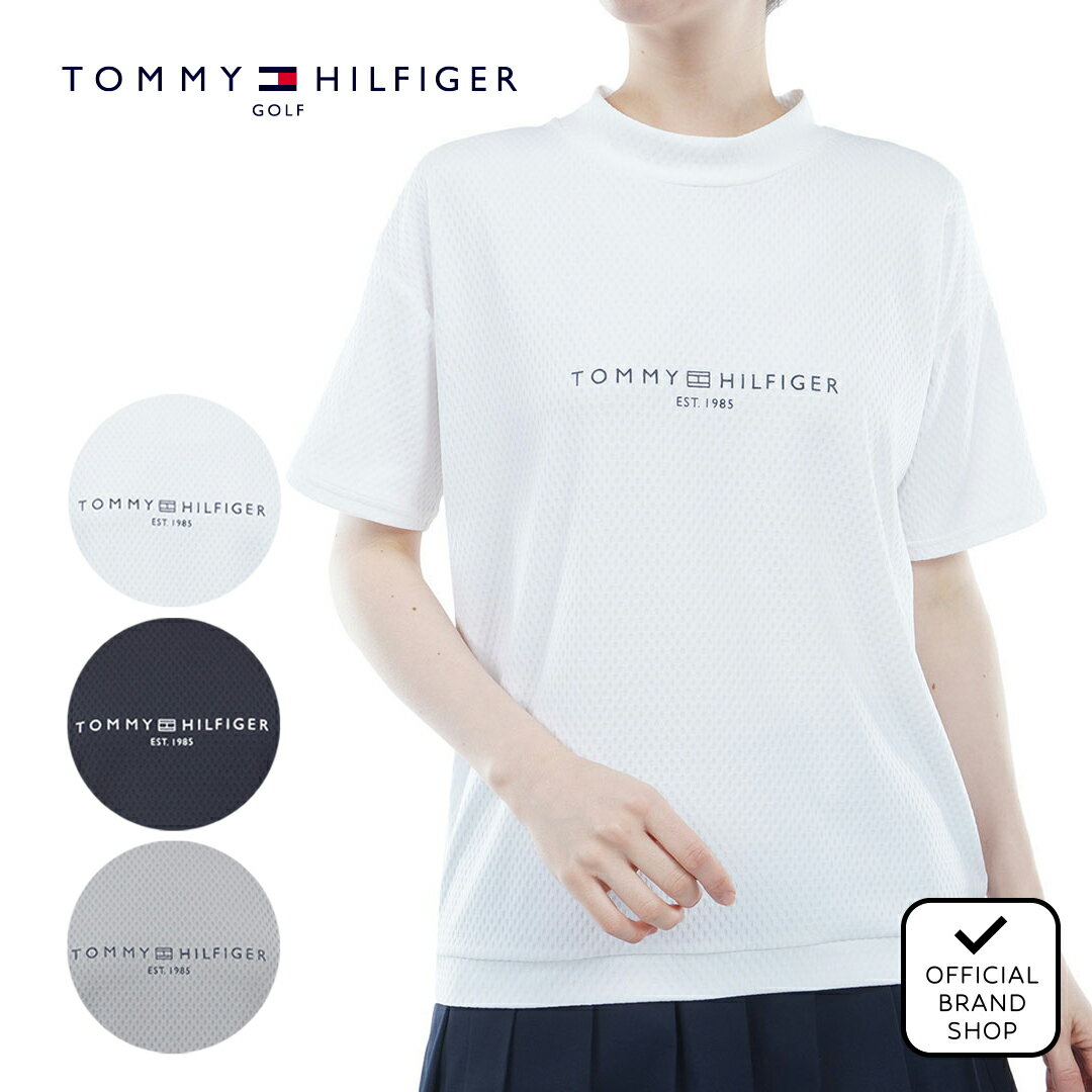 楽天YAMANI GOLF 楽天市場店【正規販売店】[TOMMY HILFIGER GOLF] リラックスフィット 半袖モックシャツ ゴルフウェア Tシャツ レディース ゴルフ シャツ UVカット 紫外線 涼しい 日よけ 日焼け防止 おしゃれ ワイドシルエット トミー ヒルフィガー ゴルフ THLA418 ヤマニゴルフ