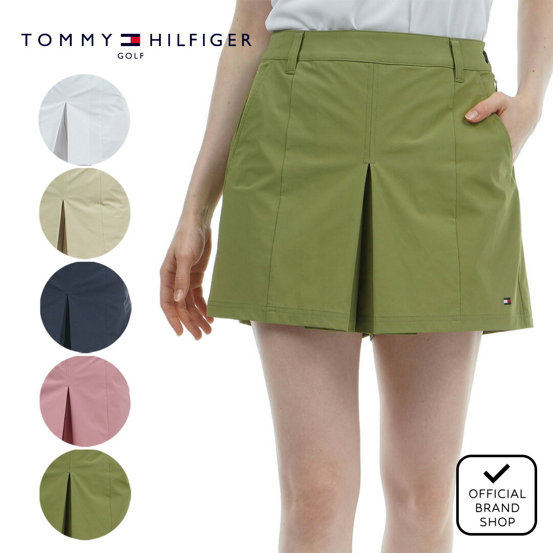 【正規販売店】[TOMMY HILFIGER GOLF] フロントタック キュロットパンツ ゴルフウェア パンツ ボトムス レディース ゴルフ ウェア ストレッチ ハイテンション キュロット ウエストゴム 春夏 トミー ヒルフィガー ゴルフ THLA433 ヤマニゴルフ