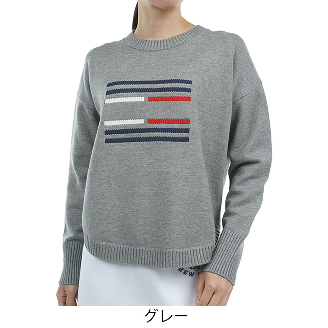 【30%OFF】【正規販売店】[Tommy Hilfiger Golf] スフレタッチ　フラッグセ-タ- ゴルフウェア セーター ニット レディース ゴルフ ウェア 長袖 秋冬 合わせやすい コーデしやすい トミー・ヒルフィガー THLA456 ヤマニゴルフ