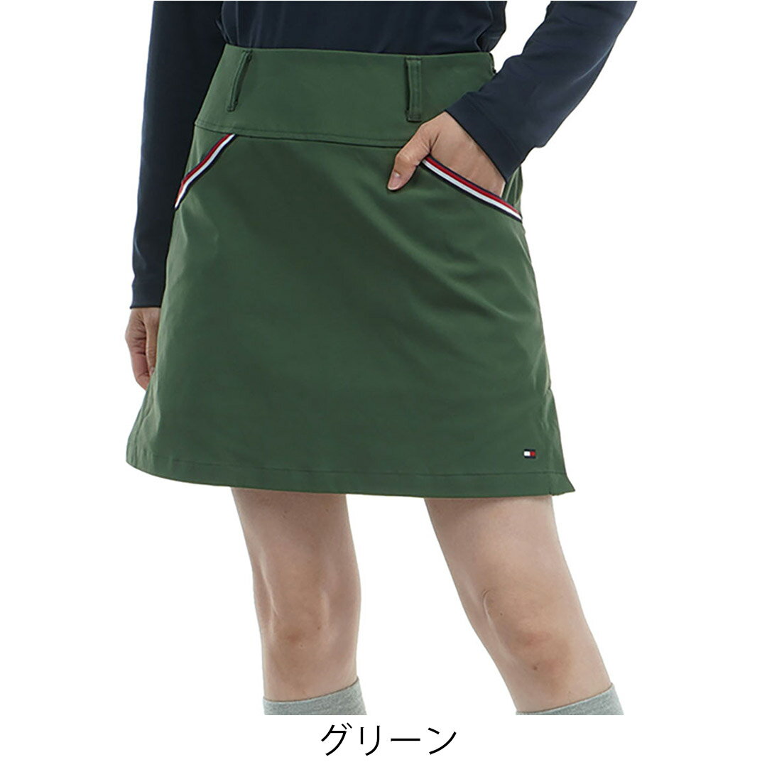 【30%OFF】【正規販売店】[Tommy Hilfiger Golf] ストレッチツイル　スカ-ト ゴルフウェア スカート レディース ゴルフ ウェア ストレッチ ハイテンション シンプル ウエストゴム 初秋 合わせやすい トミー・ヒルフィガー THLA469 ヤマニゴルフ