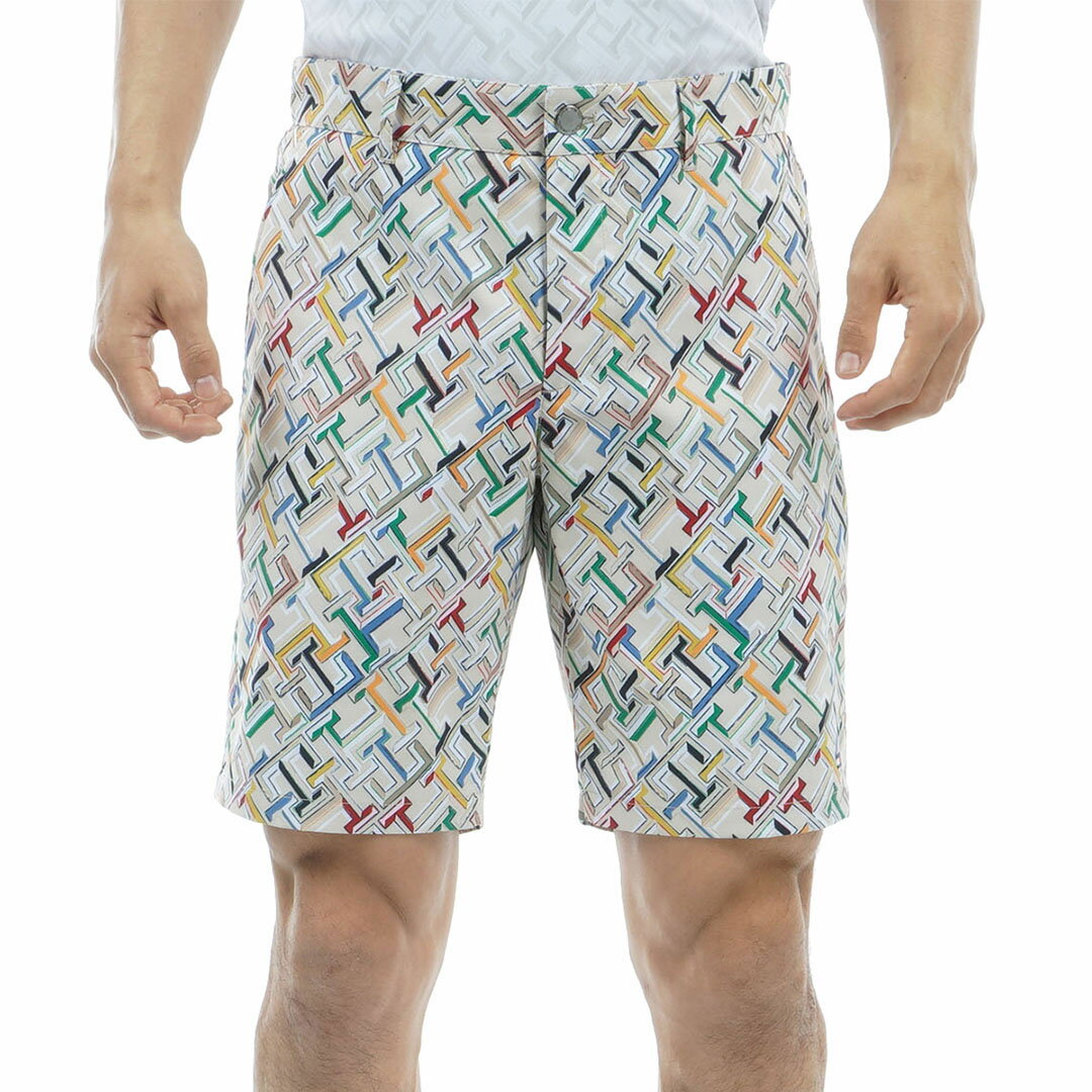 【30%OFF】【正規販売店】[Tommy Hilfiger Golf] THモノグラム ショートパンツ ゴルフウェア パンツ ボトムス メンズ ゴルフ ウェア 吸水速乾 通気性 涼しい 速乾 清涼感 UVカット 紫外線 日よけ 日焼け防止 トミー ヒルフィガー ゴルフ THMA410 ヤマニゴルフ