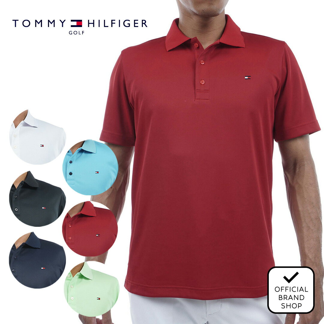 【正規販売店】[TOMMY HILFIGER GOLF] ベーシックフラッグ ポロシャツ ゴルフウェア ポロシャツ メンズ ゴルフ シャツ 吸水速乾 通気性 涼しい 速乾 清涼感 UVカット 紫外線 日よけ 日焼け防止 半袖 春夏 トミー ヒルフィガー ゴルフ THMA423 ヤマニゴルフ