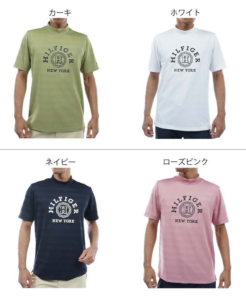 【40%OFF】【正規販売店】[Tommy Hilfiger Golf] カレッジロゴ 半袖モックシャツ ゴルフウェア Tシャツ メンズ ゴルフ シャツ 吸水速乾 通気性 涼しい 速乾 清涼感 UVカット 紫外線 日よけ 日焼け防止 抗菌防臭 防臭 トミー ヒルフィガー ゴルフ THMA437 ヤマニゴルフ