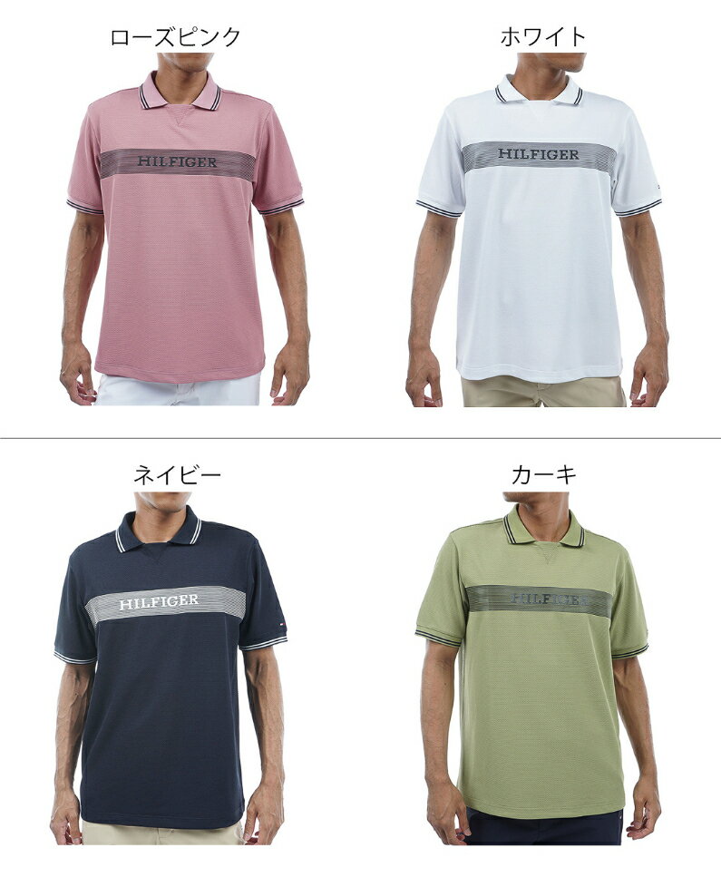 【40%OFF】【正規販売店】[Tommy Hilfiger Golf] ビッグ鹿の子 半袖ガゼットポロシャツ ゴルフウェア ポロシャツ メンズ ゴルフ シャツ 吸水速乾 通気性 涼しい 速乾 清涼感 UVカット 紫外線 日よけ 日焼け防止 トミー ヒルフィガー ゴルフ THMA439 ヤマニゴルフ