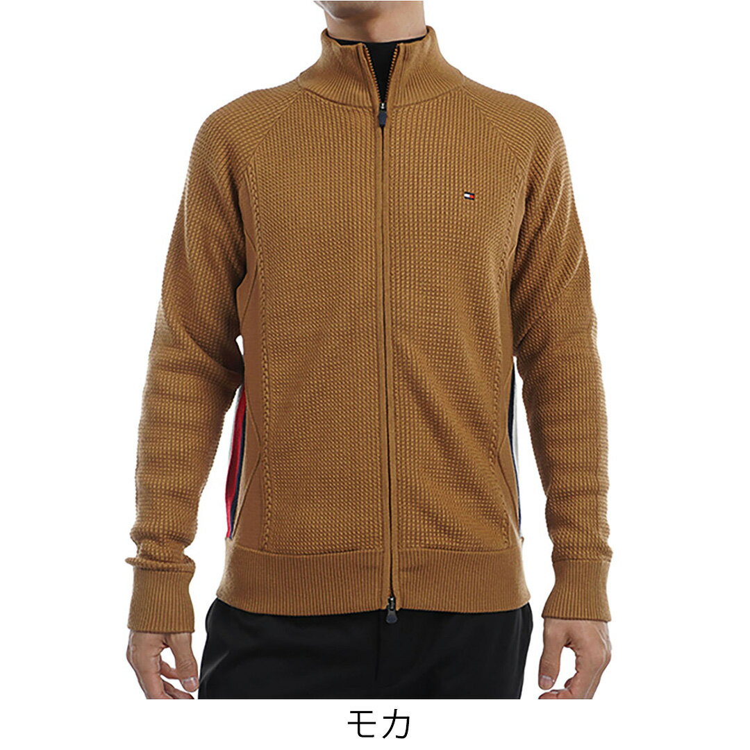 【30%OFF】【正規販売店】[Tommy Hilfiger Golf] ケーブル　フルジップセーター ゴルフウェア セーター ニット メンズ ゴルフ ウェア シンプル 長袖 秋冬 軽くて暖かい 合わせやすい トミー・ヒルフィガー THMA479 ヤマニゴルフ