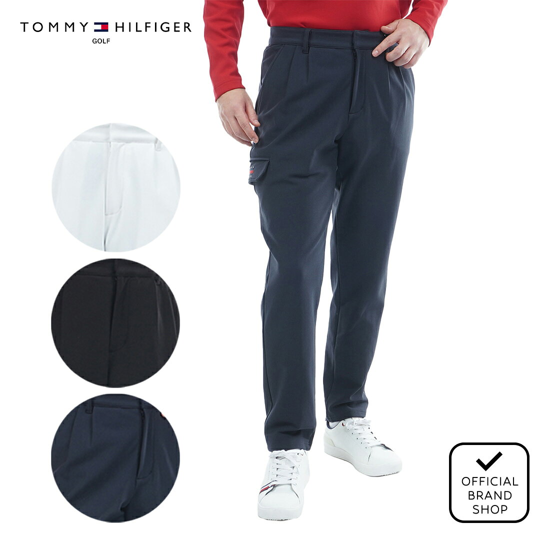 【正規販売店】[Tommy Hilfiger Golf] ツータック リラックス テ-パ-ドパンツ ゴルフウェア パンツ ボトムス メンズ ゴルフ ウェア 長ズボン テーパード ウエストゴム ワイドシルエット 秋冬 トミー ヒルフィガー ゴルフ THMA576 ヤマニゴルフ