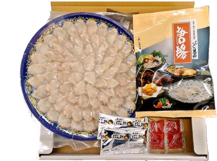 山口県産 天然ふぐたたき刺身4人前・唐揚げセット【送料無料】（フグタタキ・河豚さしみ・フグ刺し）【ふぐ刺し】【楽ギフ_のし】【お歳暮 お中元 ギフト】(ふぐ・フグ・ふく・河豚)【冷凍】