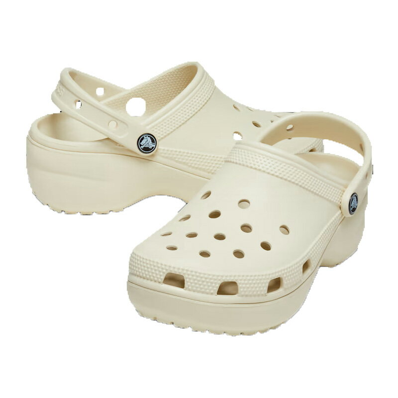 【厚底/5cm】【プラットフォームサンダル】crocs C/O クロックス サンダル クラシック プラットフォーム クロッグ ウィメン WOMEN 039 S CLASSIC PLATFORM CLOG Bone 206750-2Y2 レディースサンダル ベージュ系