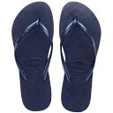 ハワイアナス ビーチサンダル メンズ 【ビーチサンダル】【スリム】havaianas C/O ハワイアナス スリム Slim Navy Blue 4000030-0555 レディースサンダル ネイビーブルー