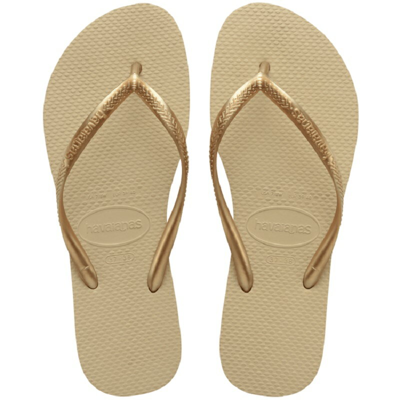 ハワイアナス 【ビーチサンダル】【スリム】havaianas C/O ハワイアナス スリム Slim Sand Grey/Light Golden 4000030-2719 レディースサンダル サンドグレー/ライトゴールデン