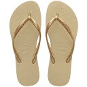 【ビーチサンダル】【スリム】havaianas C/O ハワイアナス スリム Slim Sand Grey/Light Golden 4000030-2719 レディースサンダル サンドグレー/ライトゴールデン