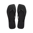 【ビーチサンダル】【スクエアトゥ】havaianas 23SS ハワイアナス スリム スクエア Slim Square Black 4148301-0090 レディースサンダル ブラック