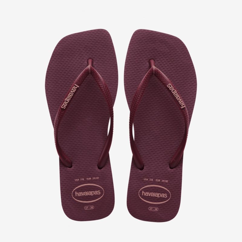 【ハワイアナス/ビーチサンダル/スリムスクエアトゥ/レディースサンダル】Havaianas 24SS Slim Square Logo Popup Purple Soil 4148959-5143