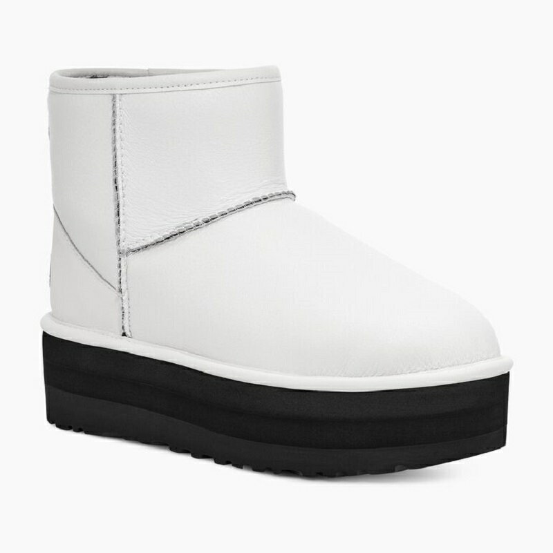 【送料無料】【22年ニューモデル】【厚底/5cm】【シープスキン/撥水・防汚性】UGG 22FW アグ ブーツ ウィメンズ クラシック ミニ プラットフォーム W CLASSIC MINI PLATFORM Ultra Matte White 1130611-UMWH レディースブーツ ホワイト/ブラックのサムネイル