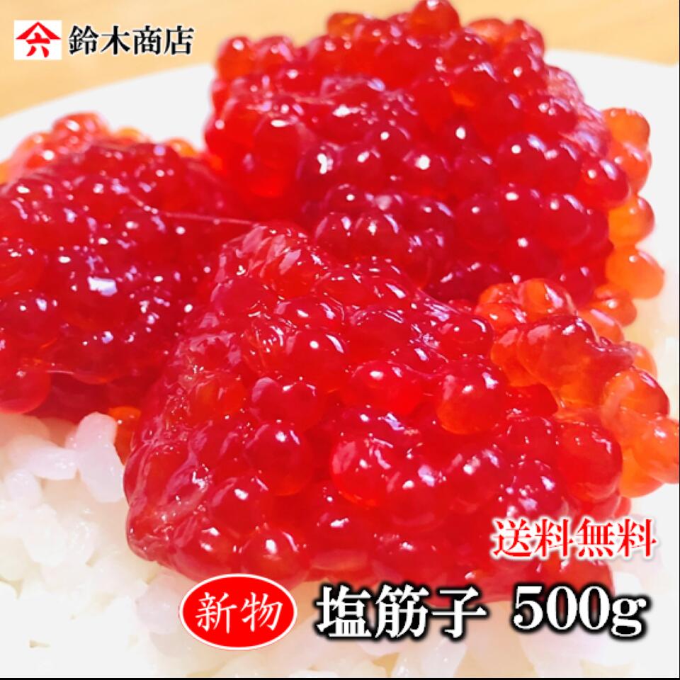 新物 送料無料 塩筋子【500g紅鮭卵】