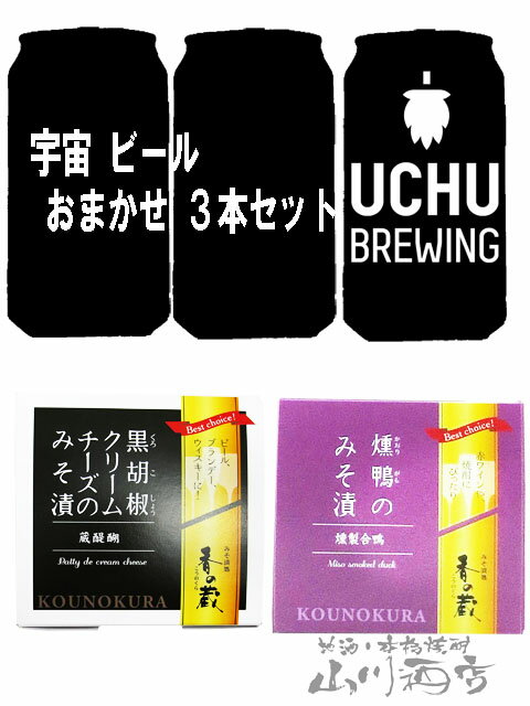 ビールおつまみセット うちゅうビール おまかせ 350ml×3本 + おつまみ2点セット【 6313 】【 ビール・おつまみセット 】【 要冷蔵 】【 送料無料 】【 父の日 贈り物 ギフト プレゼント 】