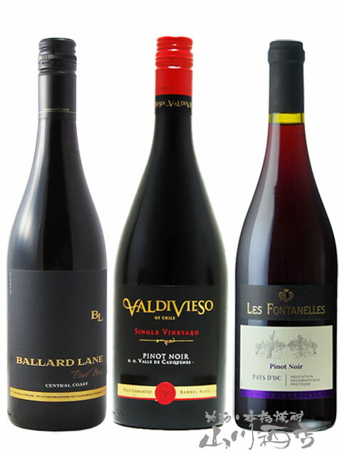 ピノ・ノワール 飲み比べ 750ml×3本セット ( バラード・レーン + シングルヴィンヤード カウケネス + ペイ ドック ) 【 7560 】【 赤ワイン...