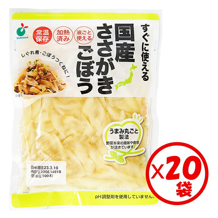 【送料無料】お得な箱買い！「うまみ丸ごと野菜　国産ささがきごぼう 100g」×20袋【すぐに使える　液ごと使える　常温保存可能　ささがきカット済み　時短調理】