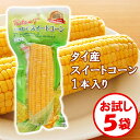 【新パッケージ】茹でたてコーンをそのまま1本まるごとパック!「タイ産 スイートコーン1本入り」×5袋【茹でとうもろこし トウモロコシ スイートコーン そのまま食...