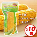 【送料無料】茹でたてコーンをそのまま1本まるごとパック!「タイ産 スイートコーン1本入り」×10袋【茹でとうもろこし トウモロコシ スイートコーン そのまま食べられる キャンプ、バーベキュー(BBQ)、アウトドア、レジャー、イベント】