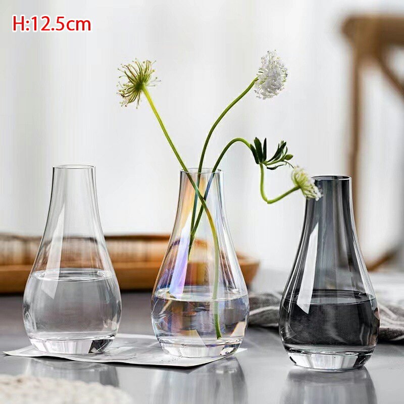 花瓶 花びんフラワーベース ガラス オーロラ おしゃれ 小さい かわいい クリアグラス 一輪挿し 花束 ドライフラワー インテリア シンプル 北欧 韓国インテリア 花器 新築祝い リビング ダイニング 玄関 エントランス 寝室 窓辺 トイレ オフィス カフェ 母の日 プレゼント