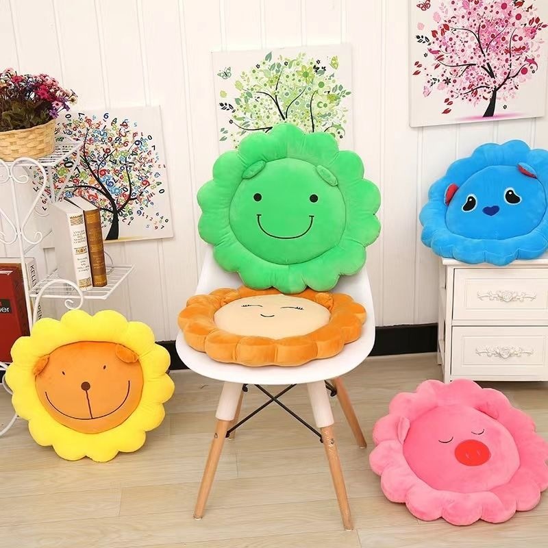 【6%OFFクーポン】座布団 チェアパッド 45cm 丸 ざぶとん 円形 椅子マット 畳マット かわいい 動物柄 ..