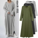 ワンピース レディース ロング丈Tシャツ マキシワンピース ゆったり 長袖ワンピース ラウンドネック 韓国風 春秋冬 カジュアル ワンピース 大人 40代 30代 50代 おしゃれ ロング丈ワンピース 大きいサイズ 3色(4)