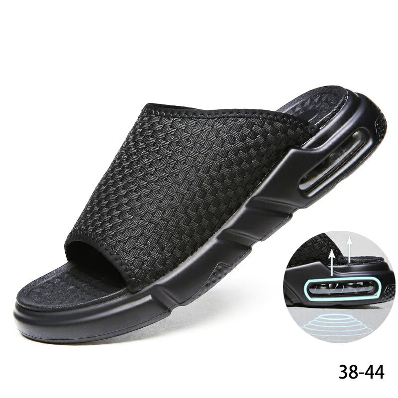 スリッパ エアクッション メンズ サンダル 飛織 男女兼用 ユニセックス 軽量 無地 靴 通販 新作 人気 ..