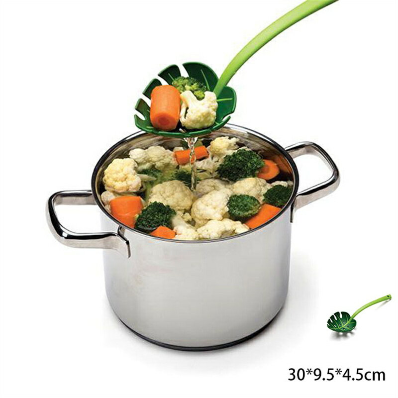 漏洩スプーン 2個セット スプーン 長いハンドルスプーン 葉型勺 ラーメン 寄せ鍋 ABS製 焦げ付き防止ス..