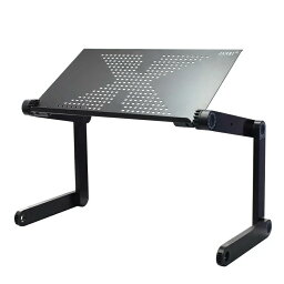 折りたたみ テーブル ベッドでもソファでも、自由にパソコンを使える　折りたたみスタンド、非常に便利　パソコンを 自由な角度から使用 観賞できるパソコンスタンド　E-T6BK　ブラック