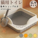 【15%OFFクーポン配布中!】猫トイレ 大きめ 深め 大容量 小型 大型 猫 シンプル 広々サイズ 四角 におい対策 開放式 飛び散り防止 フード付き ペット...