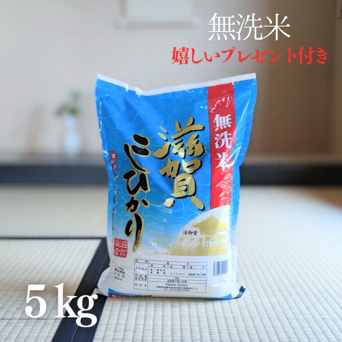 お米 5kg 無洗米 令和5年産 滋賀県産 コシヒカリ 白米 近江米 簡単 時短 お...