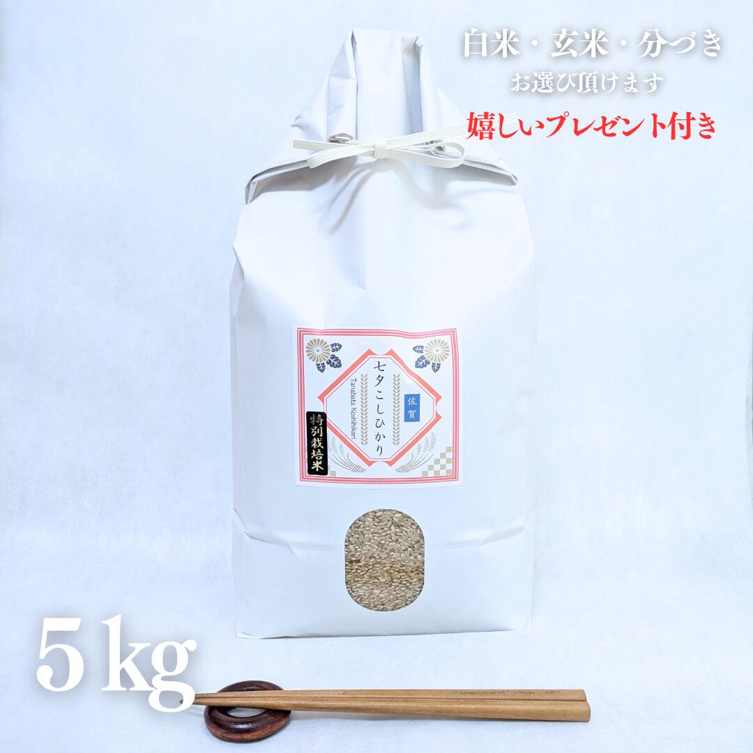 新米 令和7年産 お米 5kg 特別栽培米 七夕こしひかり 玄米 5kg×1袋 お中元 お歳暮 お祝 ...