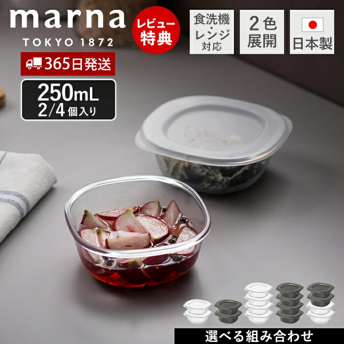 【365日出荷＆当店限定特典付】うつわにもなる保存容器 250mL 2個入り 耐熱 保存容器 おしゃれ プラスチック 食洗機対応 電子レンジ対応 キャニスター 器 食器 洗いやすい 日本製 BPAフリー マーナのきほん K831 marna マーナ