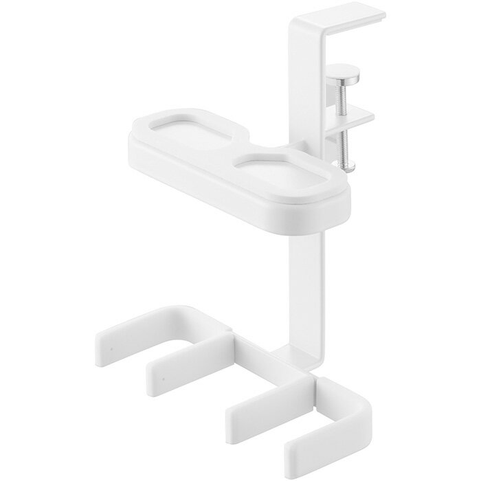 【365日出荷&当店限定特典付き】山崎実業 デスク横VRゴーグル＆コントローラー収納ラック スマート smart 公式 ゴーグルスタンド VRヘッドセット収納 クランプ式VRホルダー クッション付き ホワイト ブラック 10472 10473