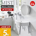 【365日出荷&当店限定特典付き】山崎実業 マグネット風呂イス SH25 マグネット&引っ掛け湯おけ L ミスト MIST 公式 セット バスチェア 風呂椅子 風呂いす 座面高25cm 洗面器 手桶 浮かせる ホワイト ブラック 1564 1721 1565