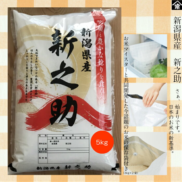 お米 5kg 送料無料 新潟県産 新之助 保存袋 保存 お米マイスター 冷蔵庫 鮮度 米 美味しい うまい おいしい おにぎり お弁当 食育 ギフト 贈答 プレゼント 手間いらず 楽 食べ盛り 子育て おすすめ 離乳食 栄養 精米 人気 話題 料理 一人暮らし お家ご飯 家族