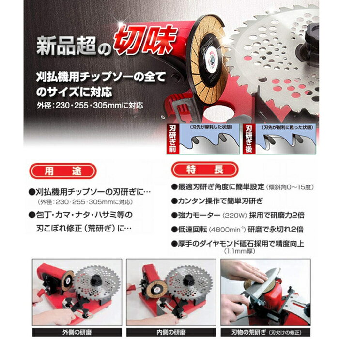 ニシガキ工業 N-822 刃研ぎ名人チップソー (AC100V)