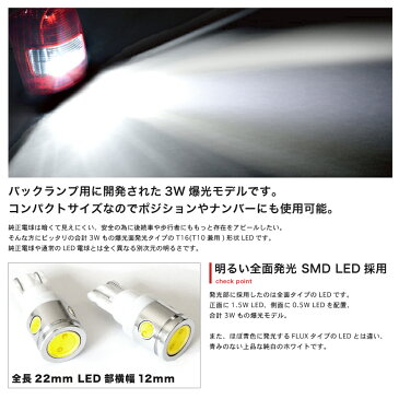 【断トツ爆光3W】200系 ハイエース 5型LED バックランプ T16 T10 兼用[H29.12〜]2個SET ウェッジ球【全面発光LED】ポジション スモール ナンバー ルームランプ 室内灯にも パーツトヨタ