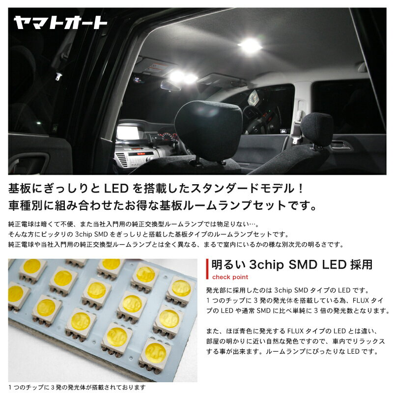 【断トツ45発!!】H92W オッティ LED ルームランプ 1点[H18.10〜]パーツ ニッサン 基板タイプ 圧倒的な発光数 3chip SMD LED 仕様 室内灯 カー用品 カスタム 改造 DIY