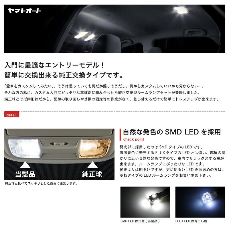 【お試し価格】GRS200系 クラウンアスリート [H20.2〜H24.12]簡単交換 LED ルームランプ 12点セット室内灯 SMD LED トヨタ 入門 エントリーモデル