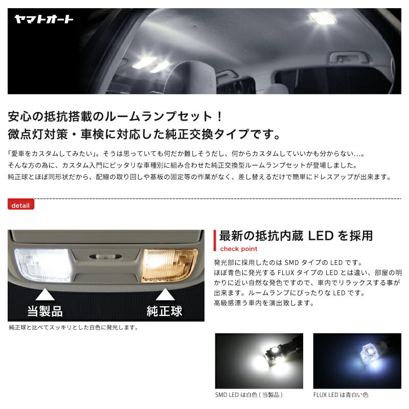 車検対応 N-BOX SLASH ホンダ LED ルームランプ 抵抗付 セット JF1 JF2 3点 【安心の抵抗搭載】 室内灯 カスタム パーツ アクセサリ 車中泊 キャンプ 【車検対応】 2