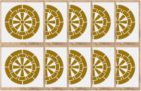 【家紋シール10cm】10枚入り　源氏車金色家紋シール銀色家紋シール黒色家紋シール【人気の家紋シール】