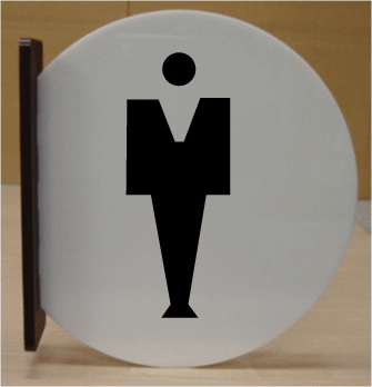 トイレ突き出し丸型プレート　16cmx18cm