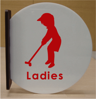 トイレ突き出し丸型プレート　16cmx18cm