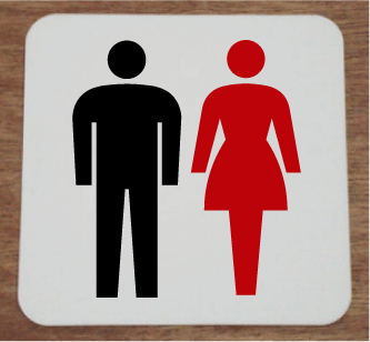 トイレプレート（アクリル）男女トイレのプレート15cm トイレマークおしゃれなトイレサイン両面テープ付きで取り付け簡単短納期で発送オフィスのトイレ・店舗のトイレに