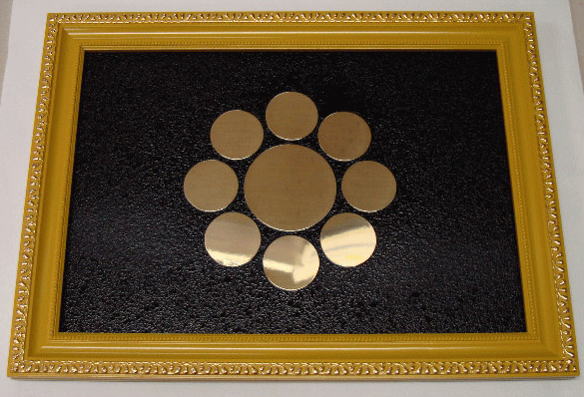 額入りエッチング家紋プレート　九曜星