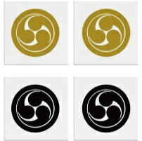 丸に右三つ巴家紋シール3.5cm　2枚入り(3)